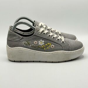 Project Cloud Bossy Platform Sneakers Gray Embroidered Flowers - Women’s US 7.5
